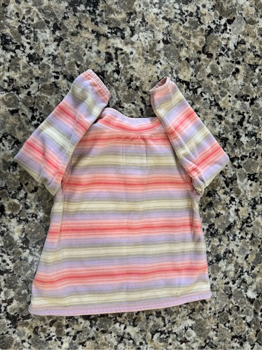Osh Kosh B’Gosh Striped Pastel Quarter-Zip Kids Top - Pink & Cream